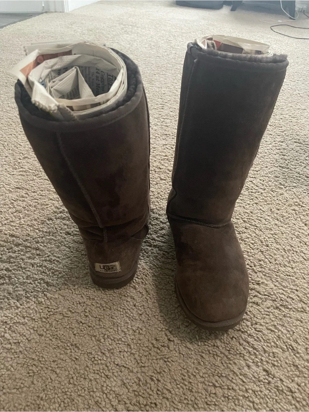 UGG Classic Brown Suede Winter Boots - W Size 8